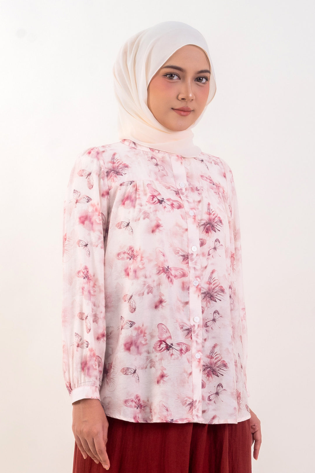 Diandra Printed Blouse Pink