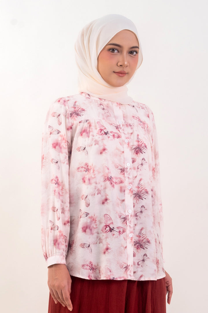 Diandra Printed Blouse Pink
