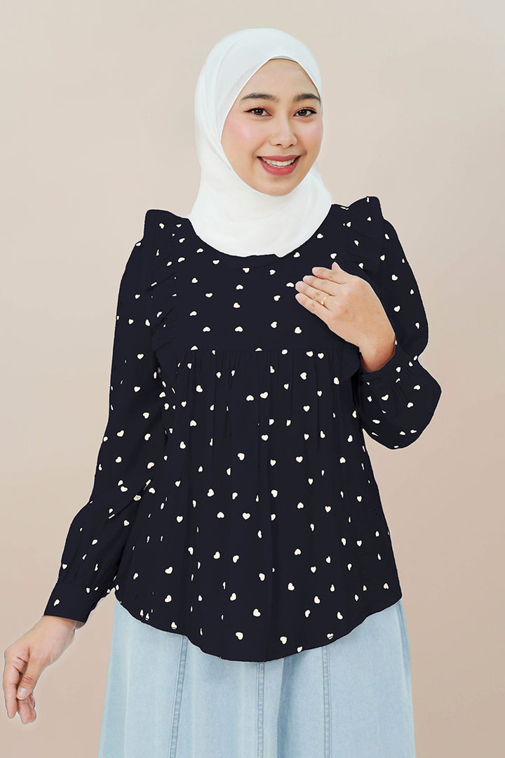 Donita Blouse Dark Blue