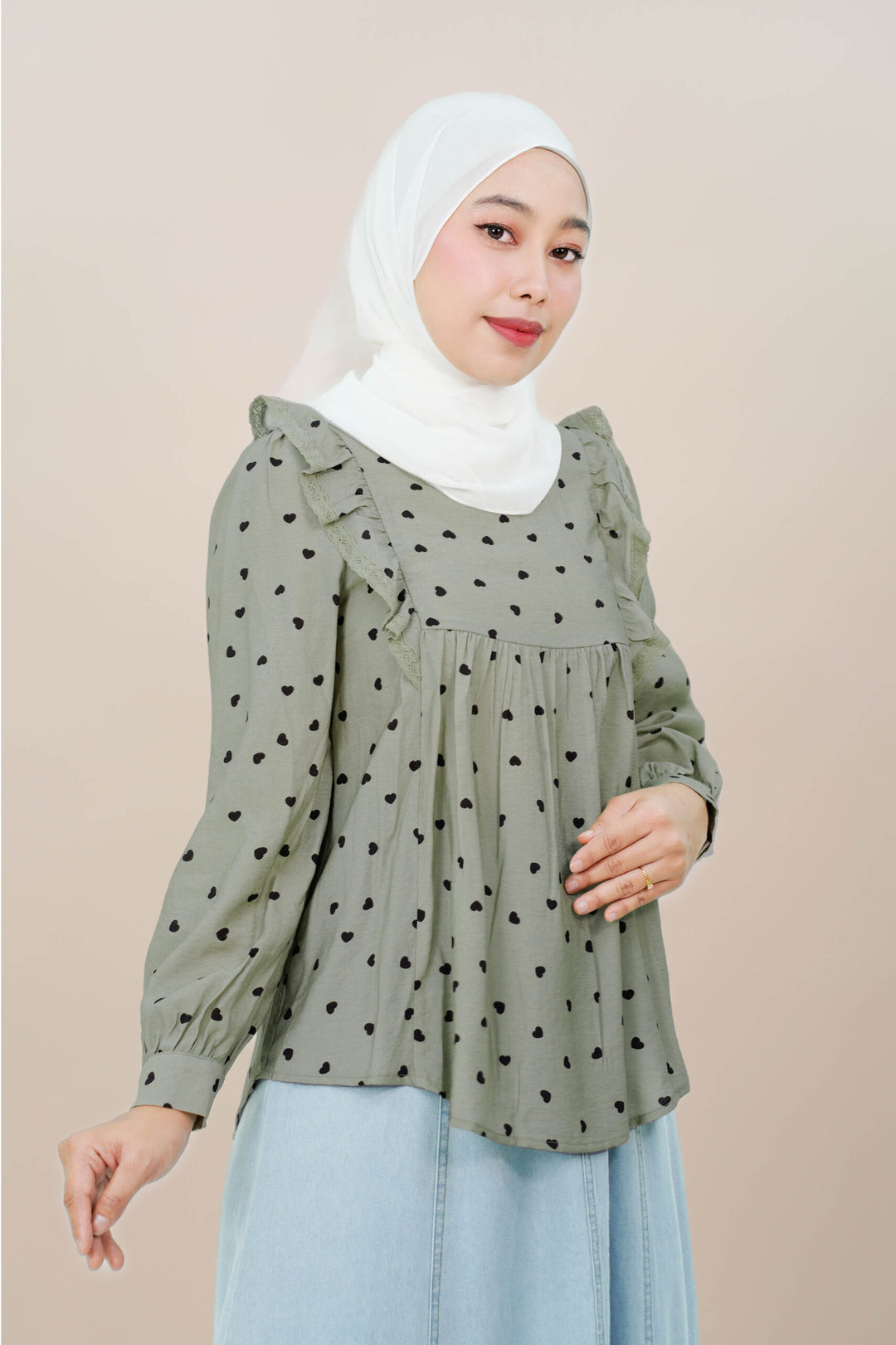 Donita Blouse Moss Green