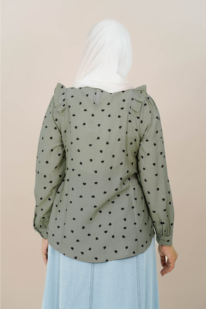 Donita Blouse Moss Green
