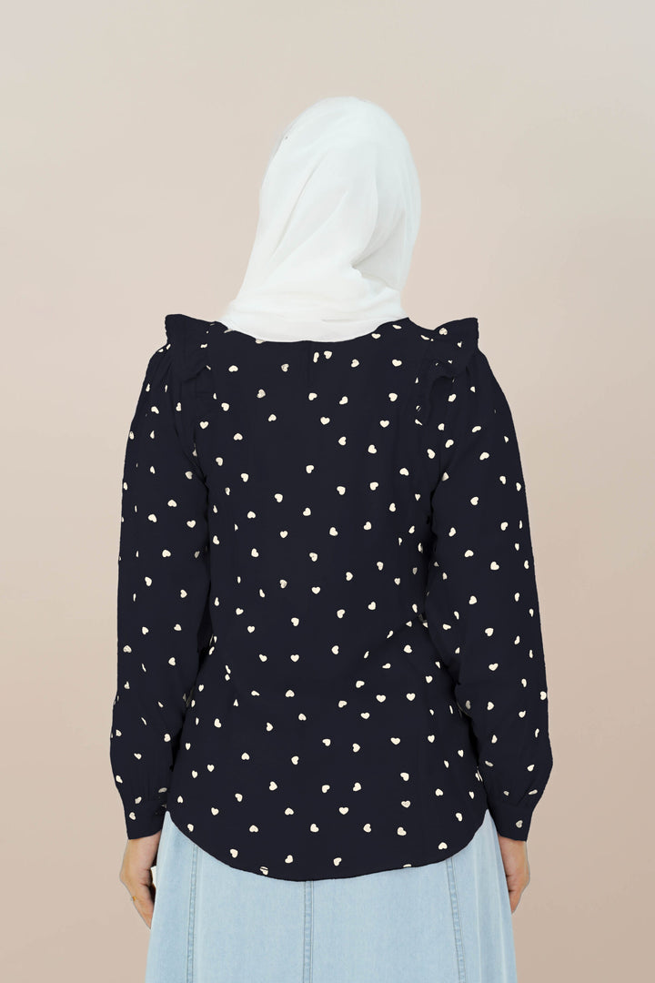 Donita Blouse Dark Blue