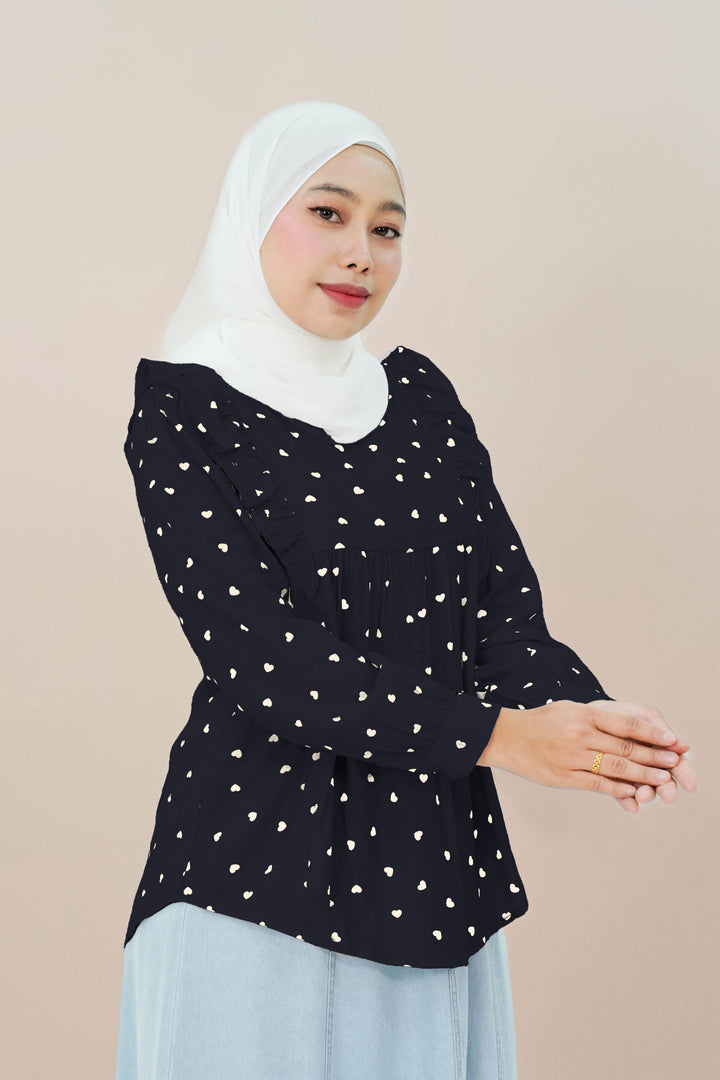 Donita Blouse Dark Blue