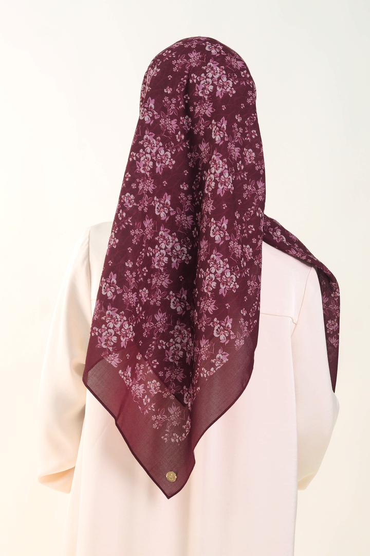 Farra Square Cotton Voile Burgundy