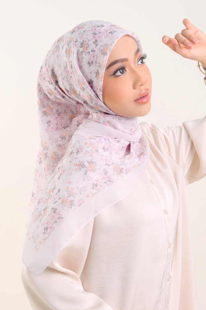 Farra Square Cotton Voile Soft Pink
