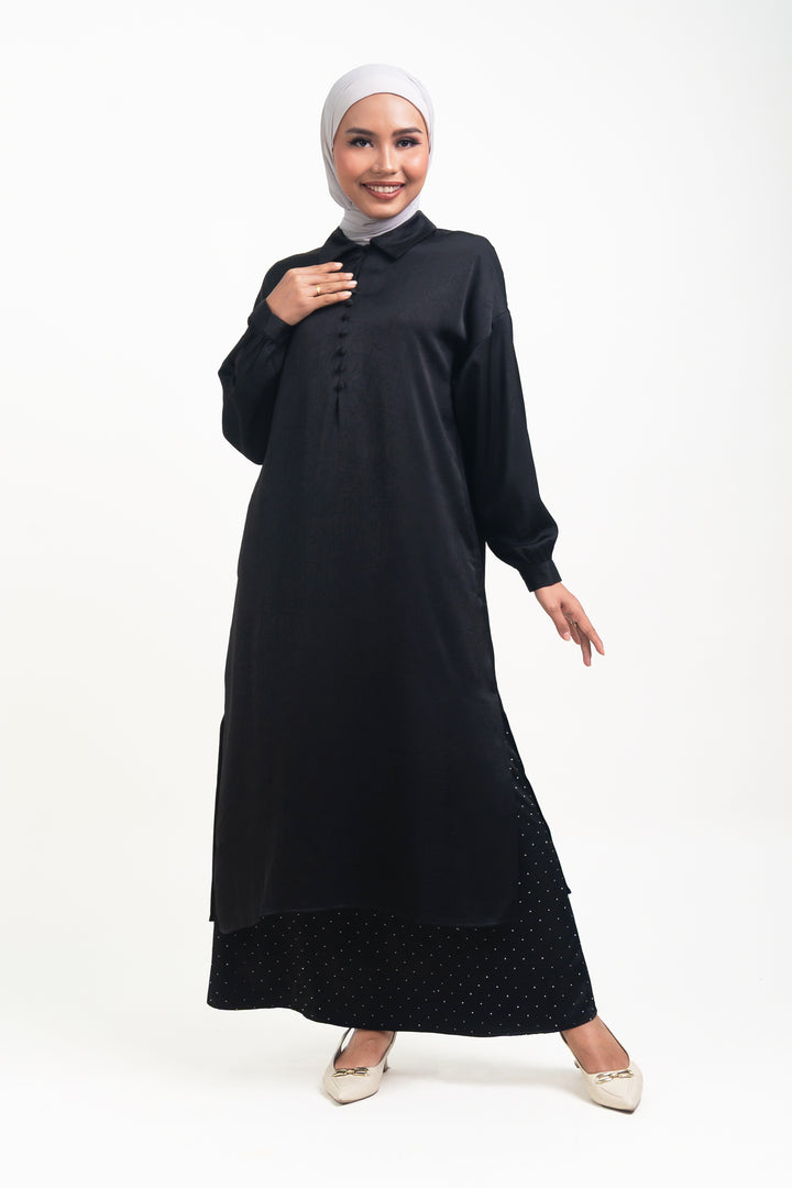 Florence Hand Crush Satin Long Blouse