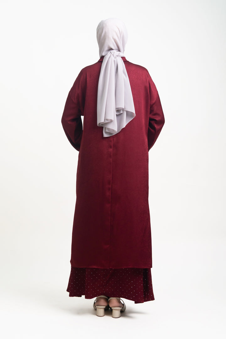Florence Hand Crush Satin Burgundy