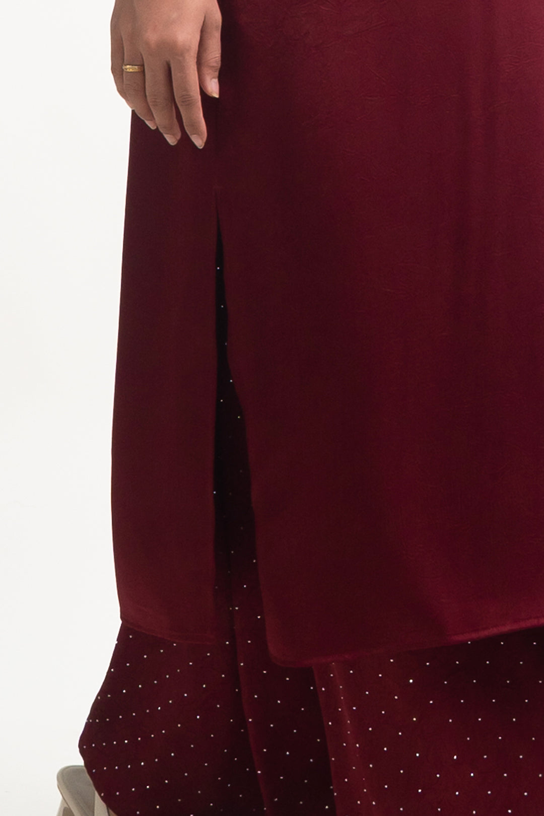 Florence Hand Crush Satin Burgundy