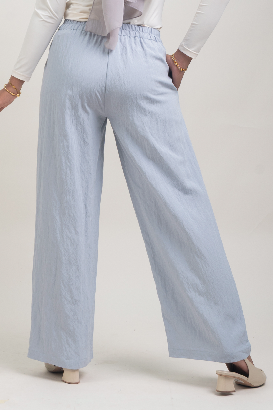 Lunara Cotton Pants Greyish Blue