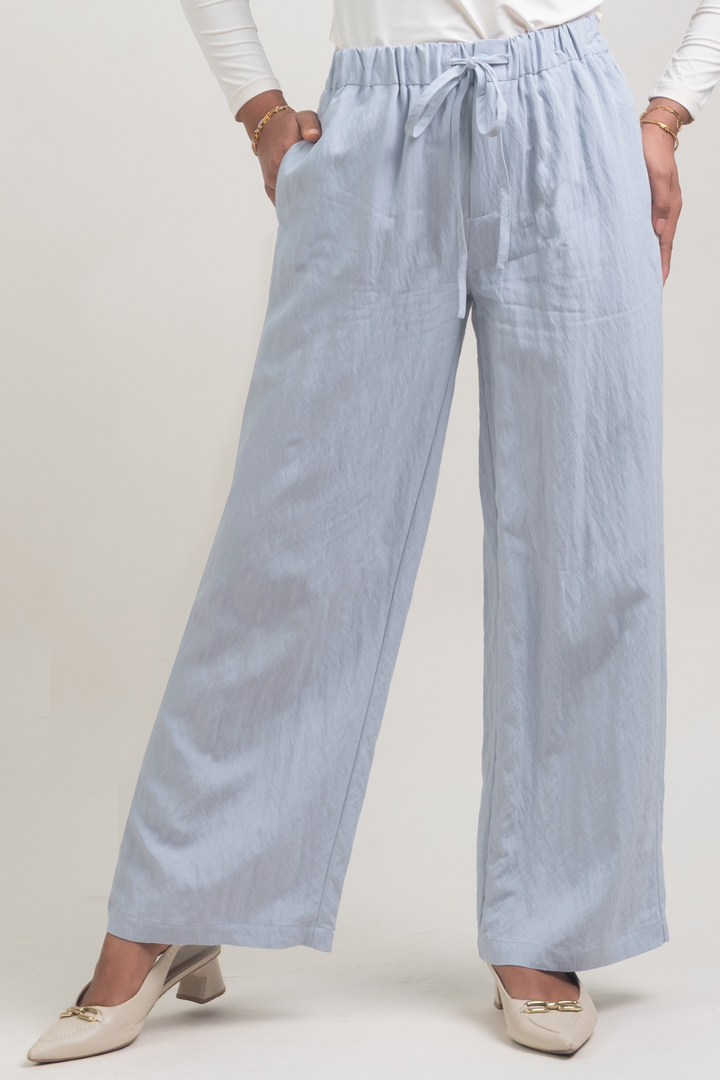 Lunara Cotton Pants Greyish Blue