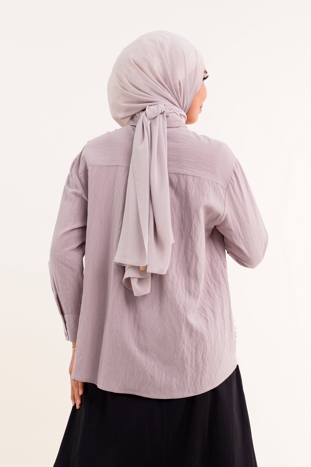 Giana Lace Cotton Blouse Ash Purple