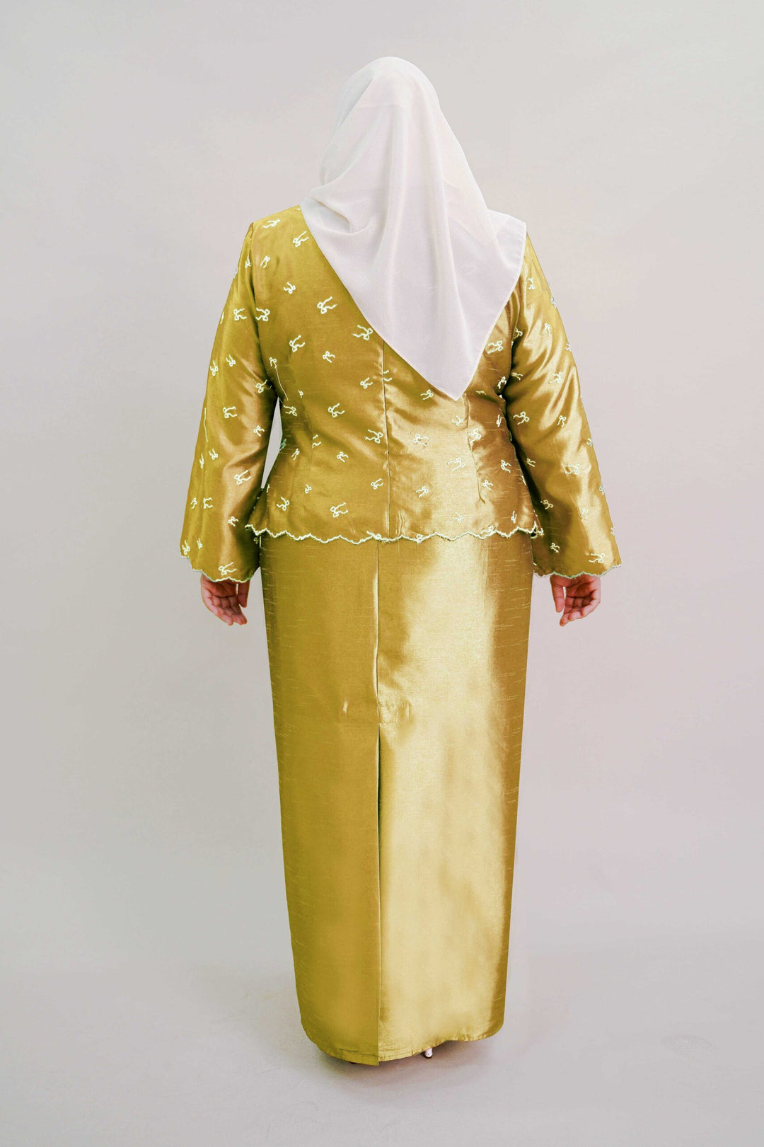 Ilona Plus Size Kebaya Modern in Olive Gold
