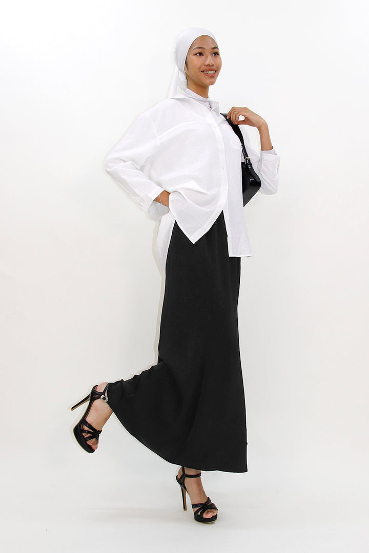 Grace Satin Mermaid Skirt Black