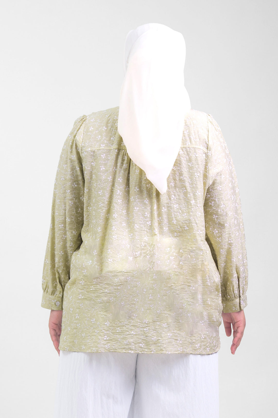 Ivy Plus Size Floral Printed Blouse Beige