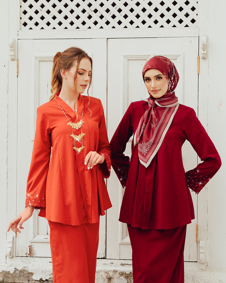 Kemboja Kebaya Maroon (XS - 5XL)
