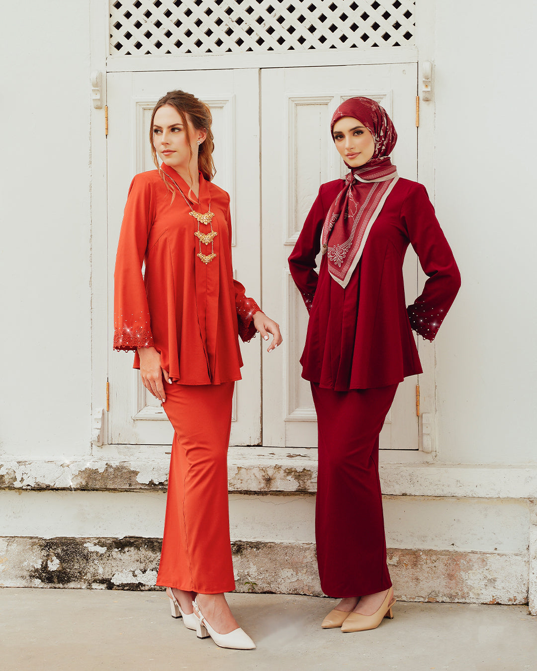 Kemboja Kebaya Maroon (XS - 5XL)