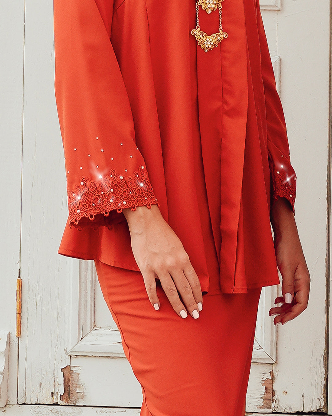 Kemboja Kebaya Brick Orange (XS - 5XL)