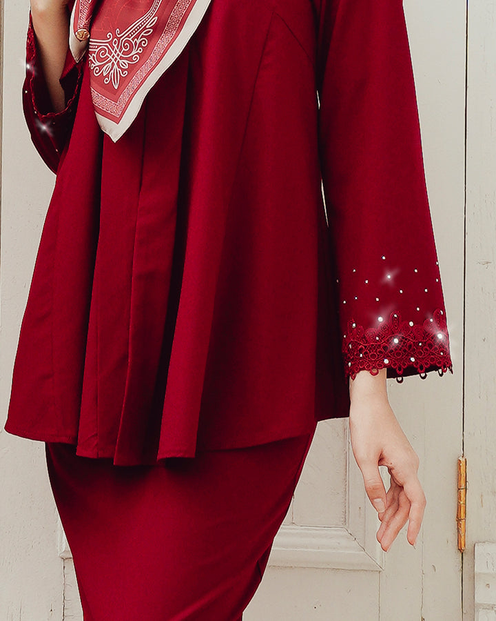 Kemboja Kebaya Maroon (XS - 5XL)