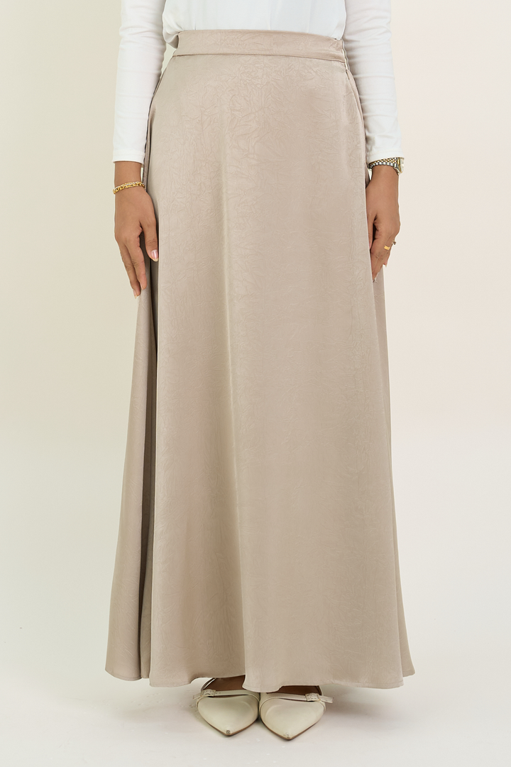 Isabelle Satin Skirt Latte