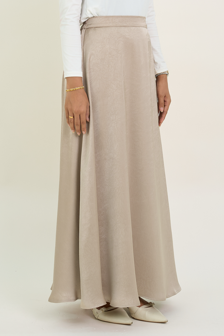 Isabelle Satin Skirt Latte