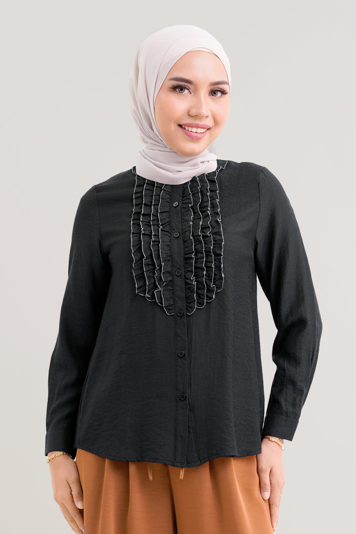 Marcelline Ruffled Blouse Black