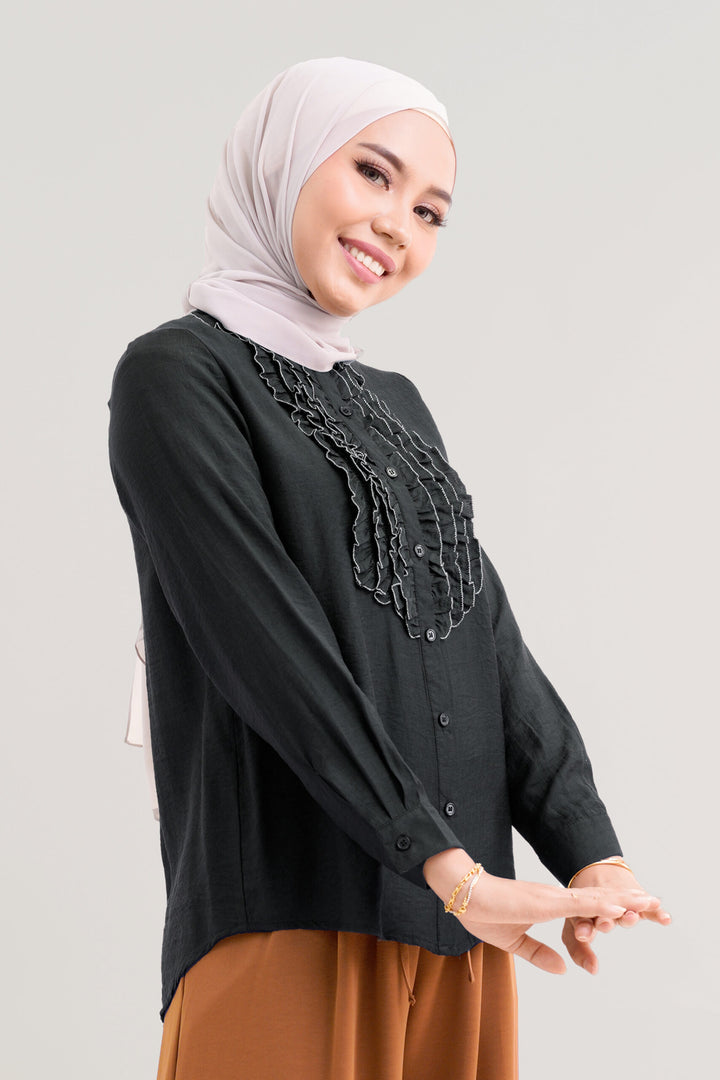 Marcelline Ruffled Blouse Black