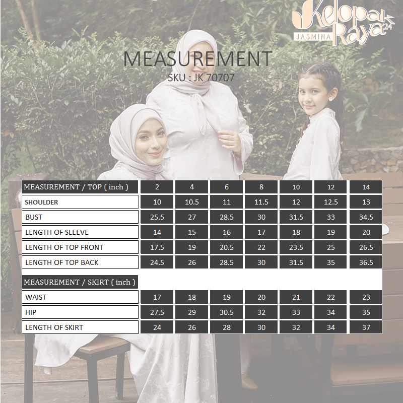 Mawar Kids Kurung Peach