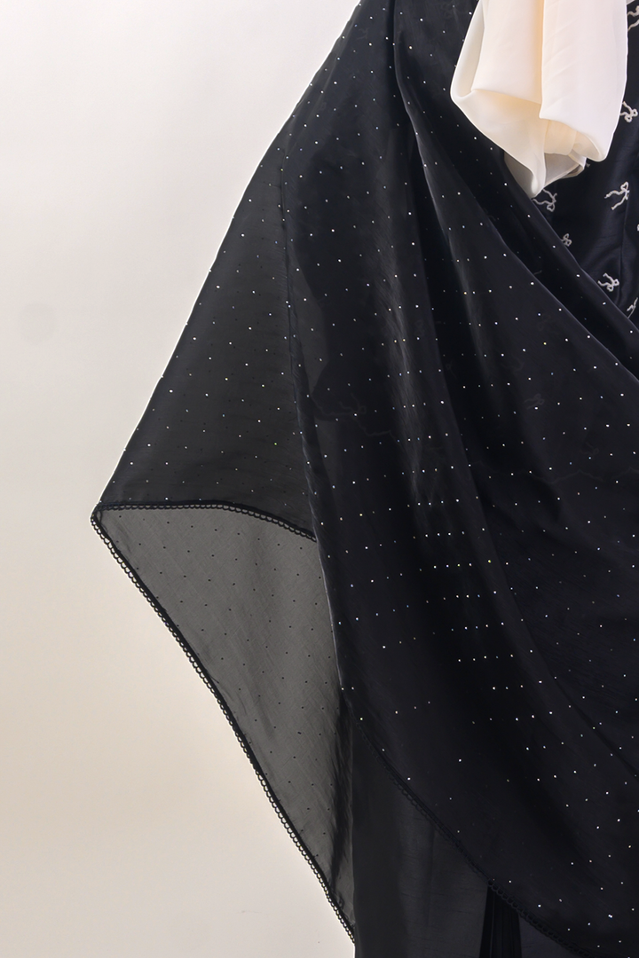 Nilamsari Embellished Organdy Selendang Black