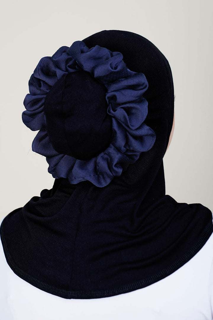 Plain Scrunchies Chiffon Dark Blue