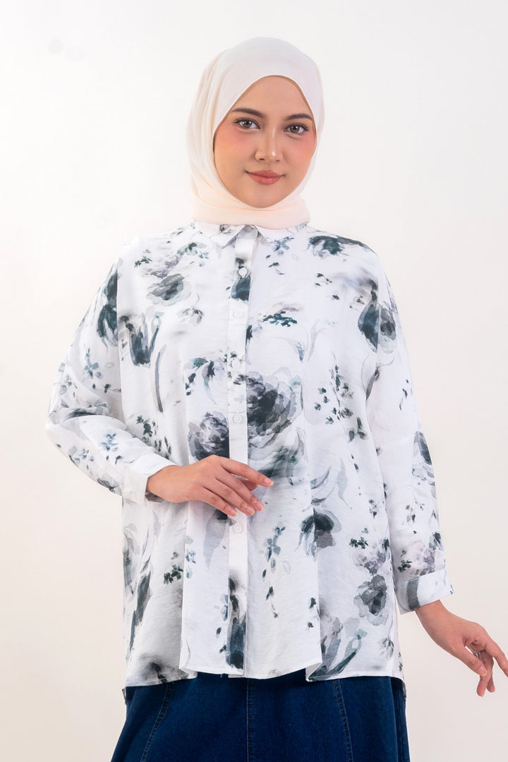 Nelly Printed Shirt White