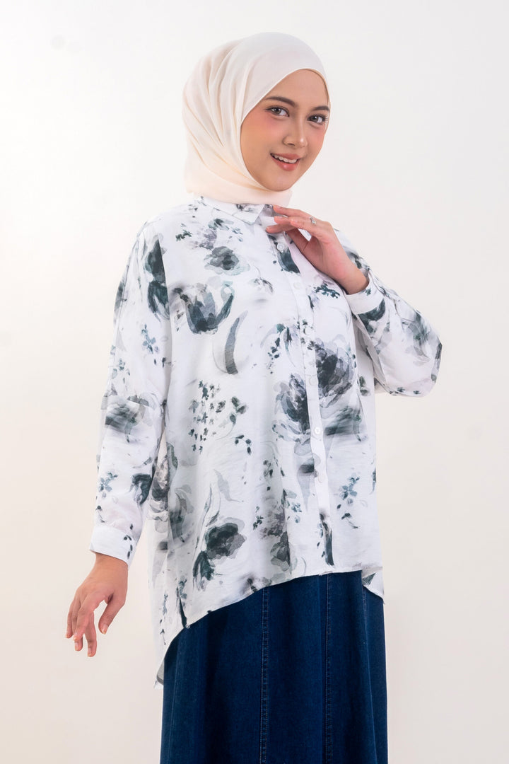 Nelly Printed Shirt White