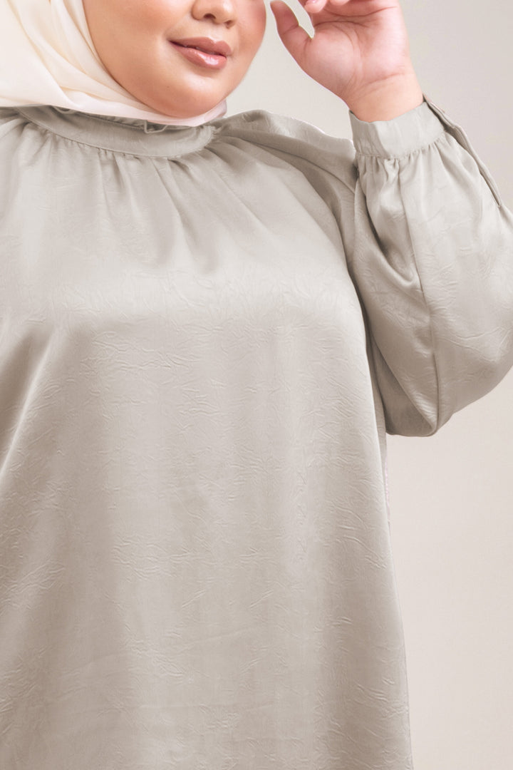 Noir Plus Size Satin Blouse Champagne
