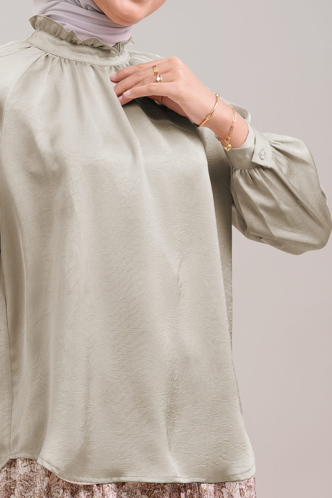 Noir Satin Blouse Champagne