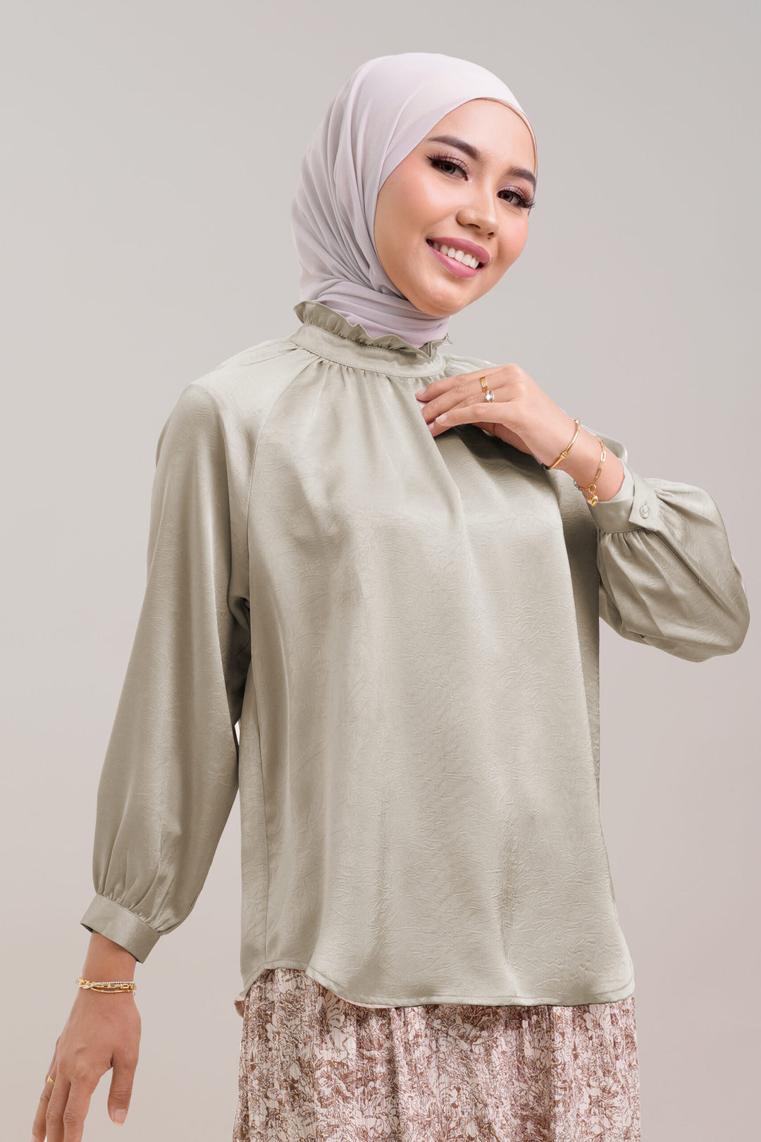 Noir Satin Blouse Champagne