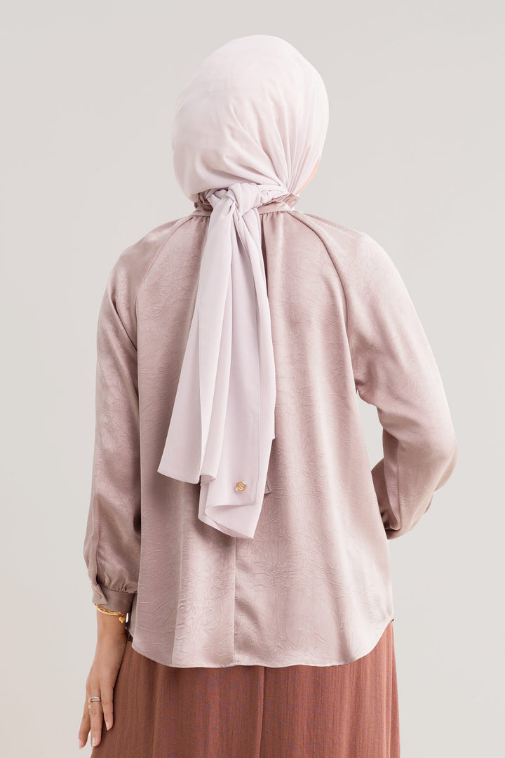 Noir Satin Blouse Dusty Pink