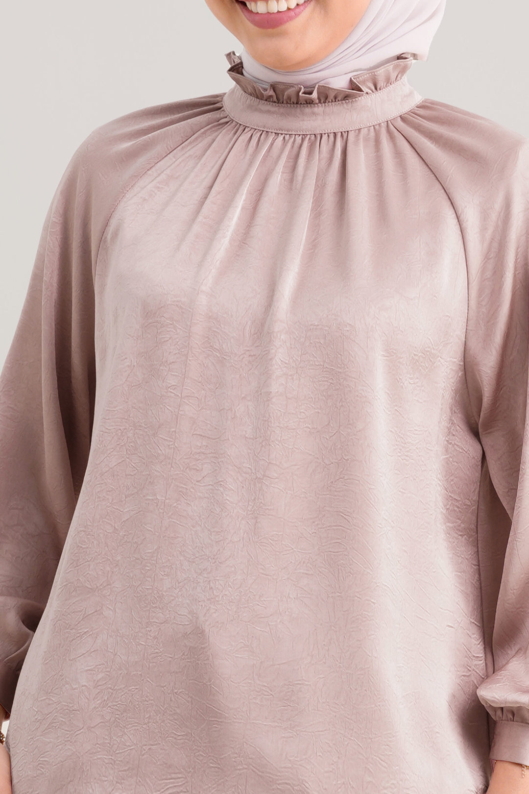 Noir Satin Blouse Dusty Pink