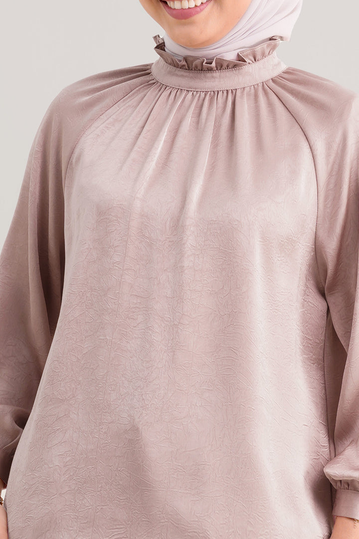 Noir Satin Blouse Dusty Pink