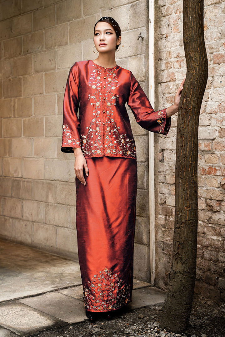 Shera Kurung in Orange