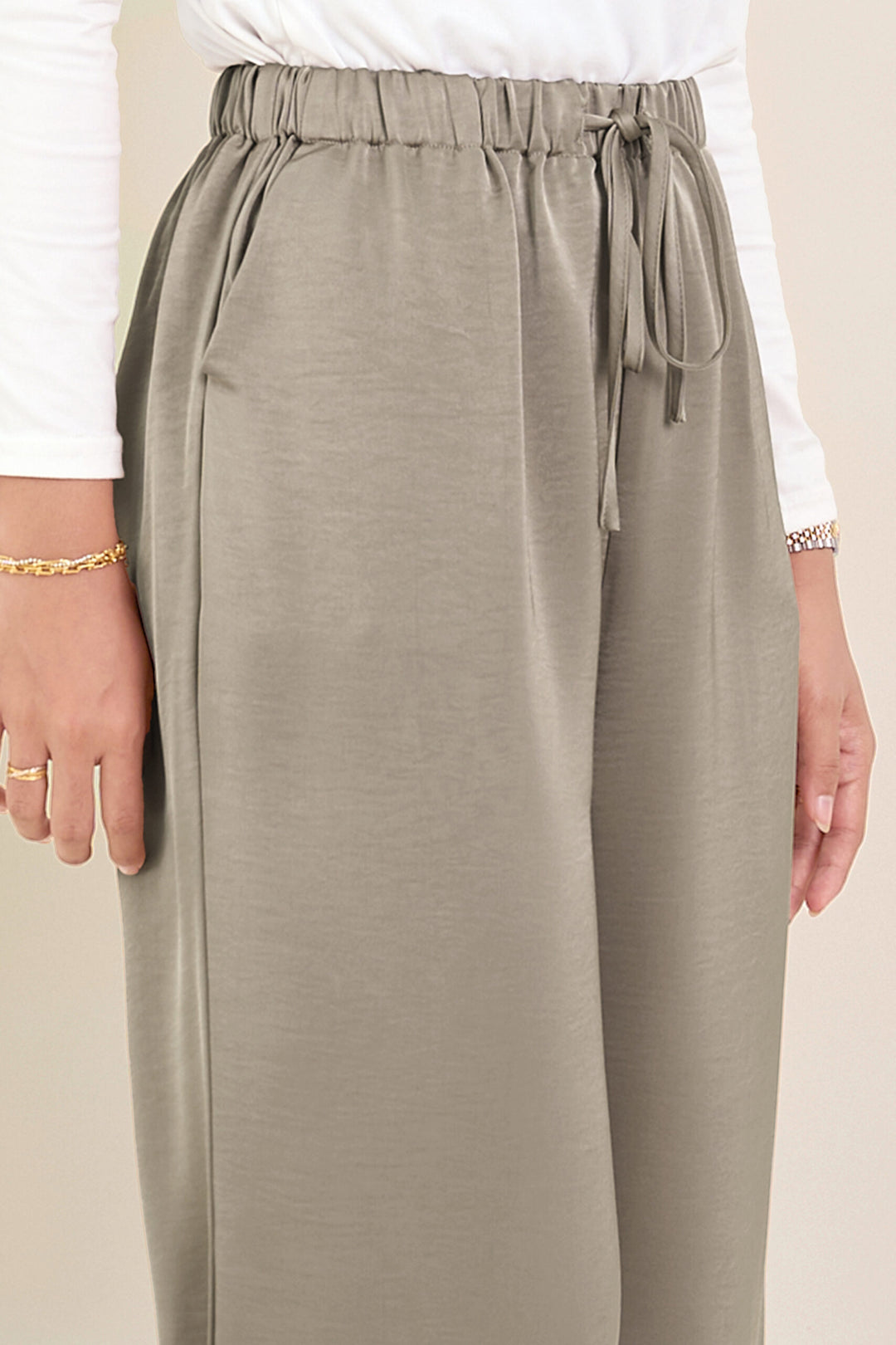 Stella Satin Pants Champagne