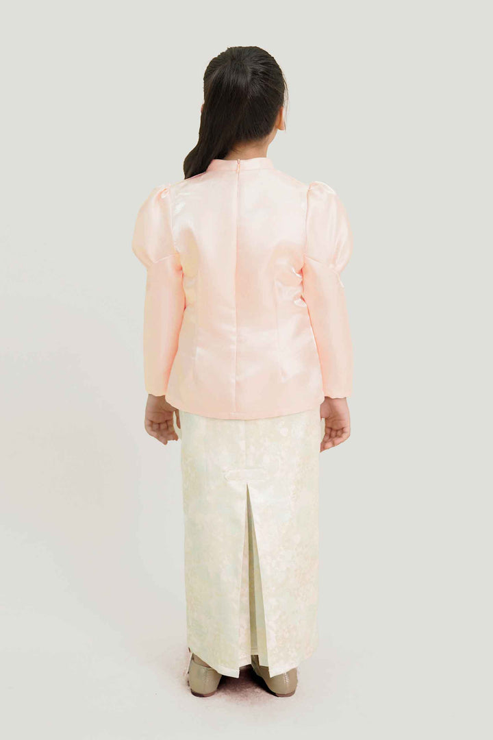 Zeeya Kids Kurung in Peach Pink
