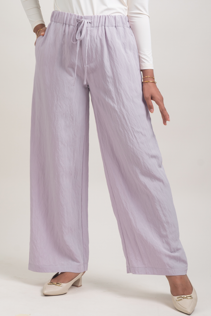 Lunara Cotton Pants Pastel Purple