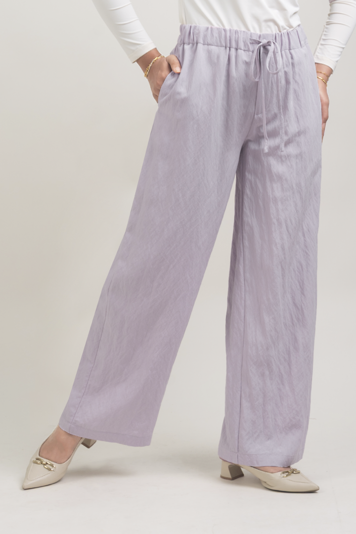 Lunara Cotton Pants Pastel Purple