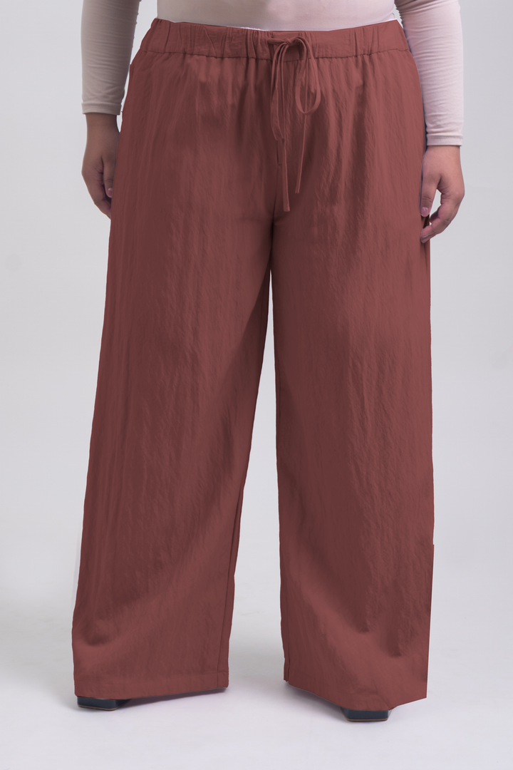 Lunara Plus Size Cotton Pants Copper Brown