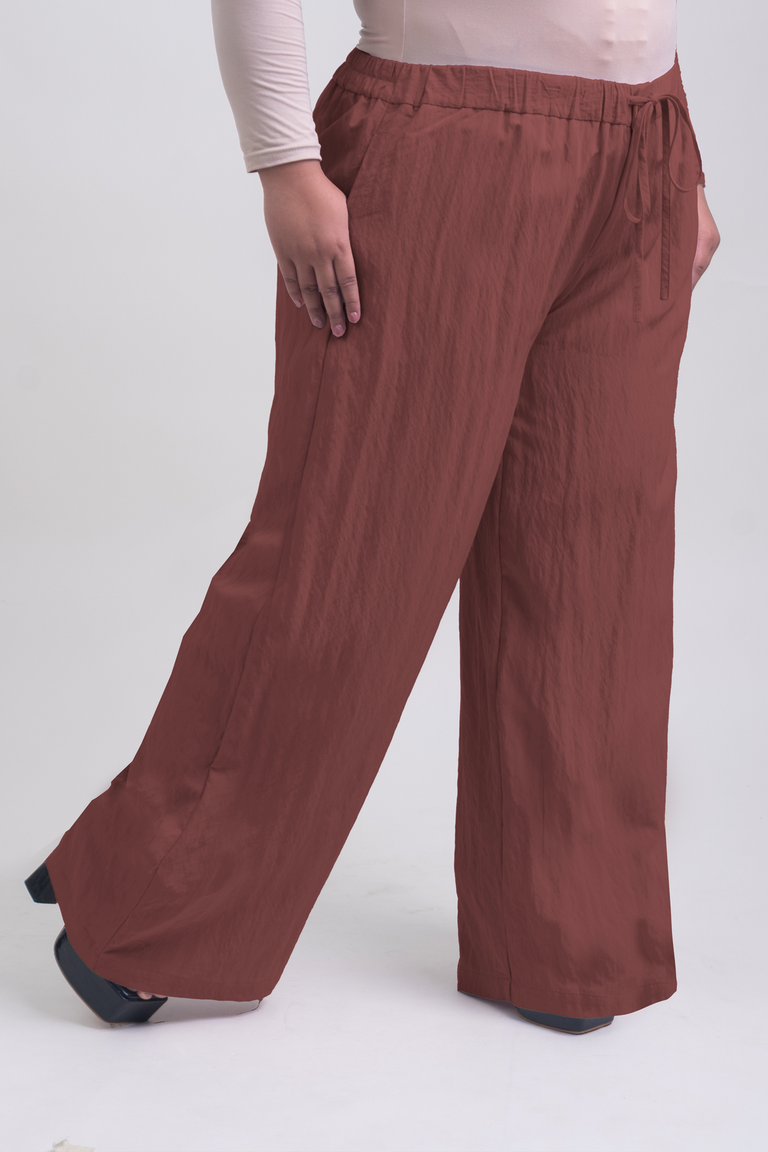 Lunara Plus Size Cotton Pants Copper Brown