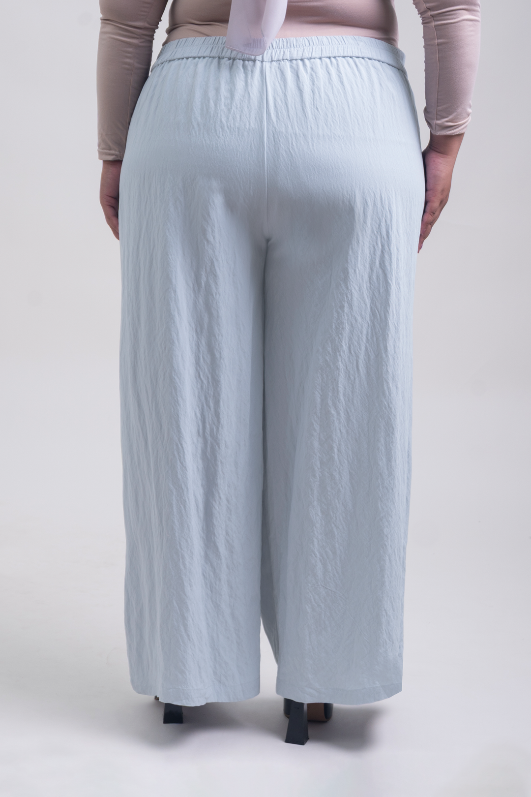 Lunara Plus Size Cotton Pants Greyish Blue