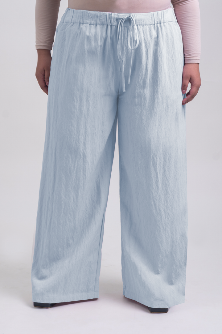 Lunara Plus Size Cotton Pants Greyish Blue