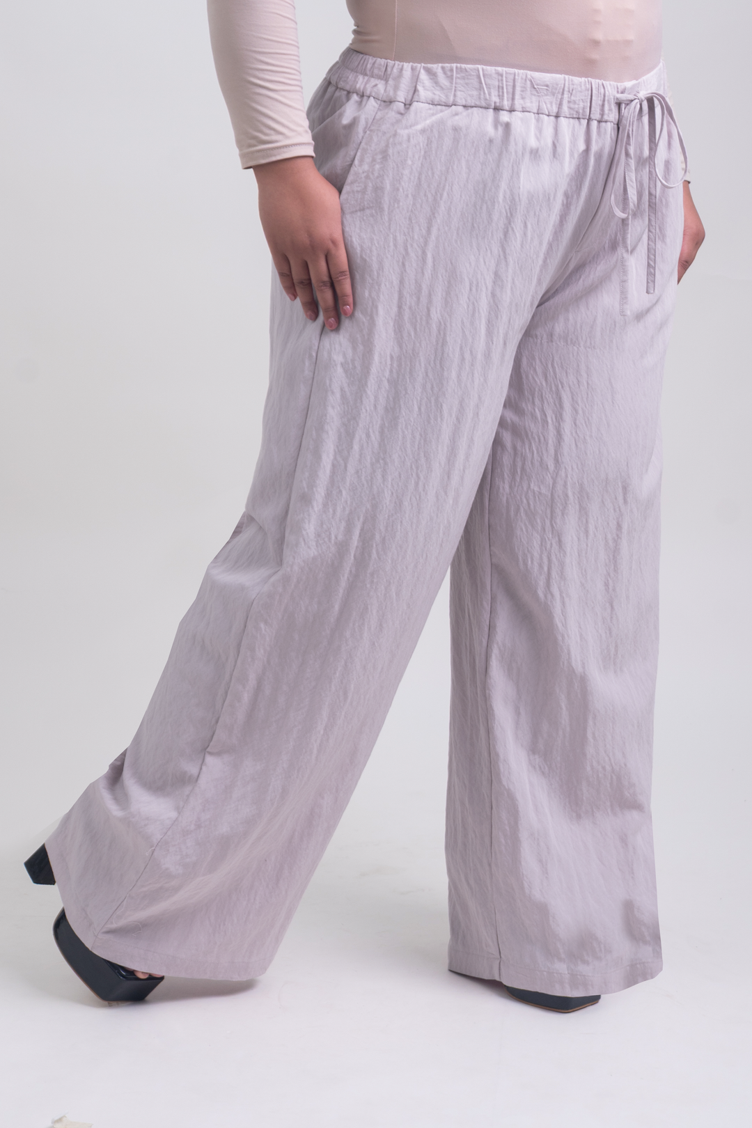 Lunara Plus Size Cotton Pants Pastel Purple