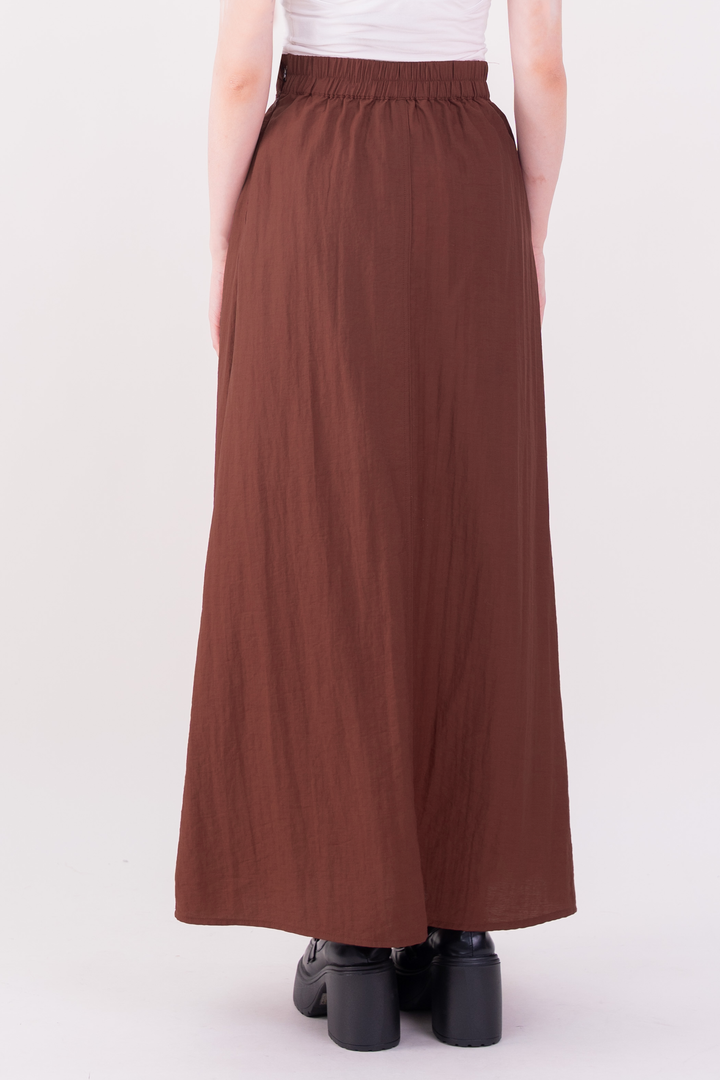 Sienna Semi-Pleated Skirt Red Bean