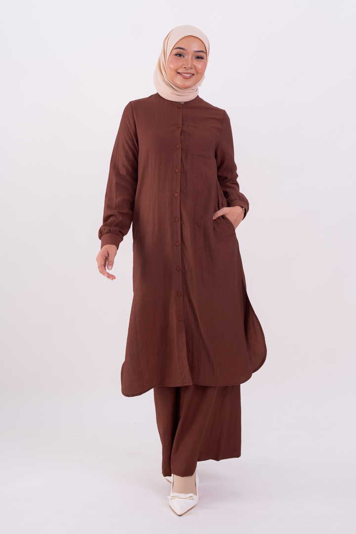 Sienna Long Blouse Red Bean