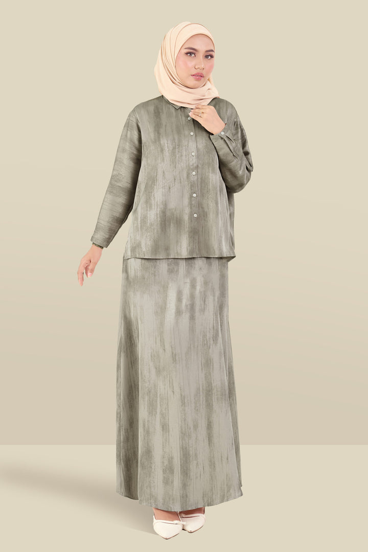 Renata Glitter Brushed Satin Shirt Champagne